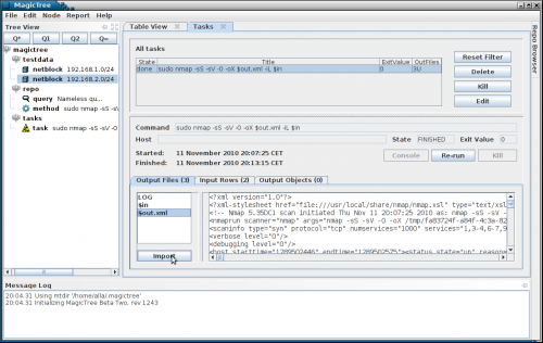 Importing nmap data