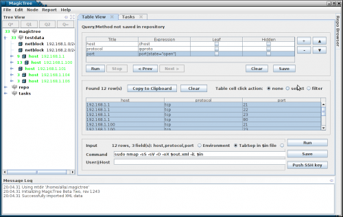 Querying nmap data